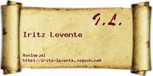 Iritz Levente névjegykártya